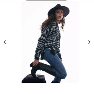 Anthropologie Jacquard Hooded Sweater